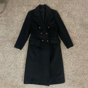 VINTAGE Black 100% Pure Wool Coat